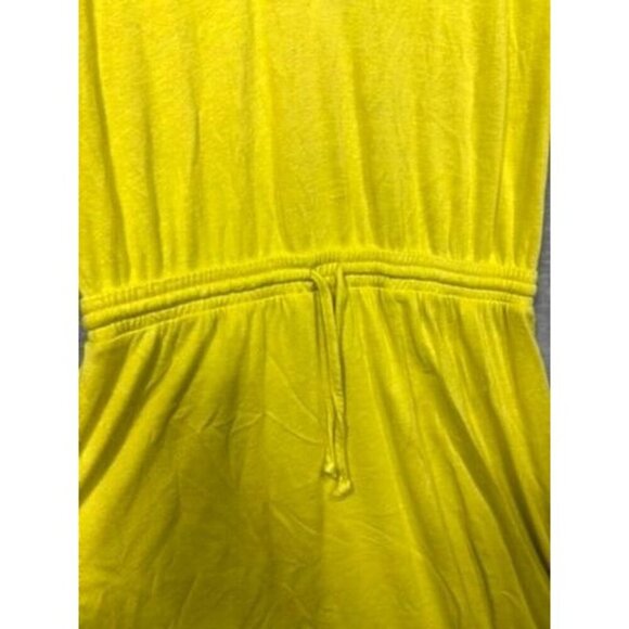 Boden Womens Dress US 2 Yellow Linen Blend Drawstring Waist Embroidered Neckline - Picture 3 of 6